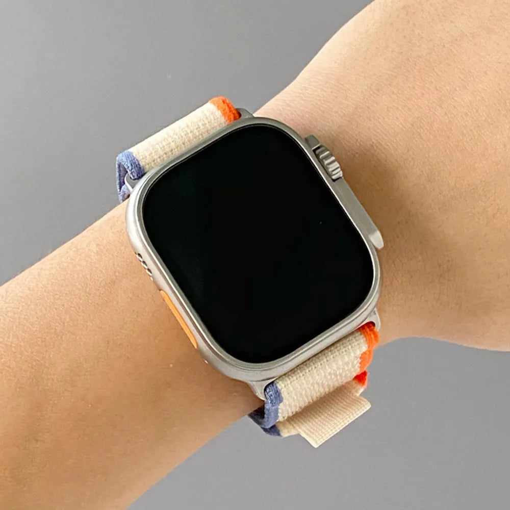 Soft Sport Trail Loop Strap Case for Apple Watch Ultra 4 3 2 1 Band 46mm 49mm 44mm 45mm 40mm 41mm 42mm 38mm Armbander Accessories Correa Bracelet iWatch Series 12 11 10 SE 9 8 7 6 5 4 Straps