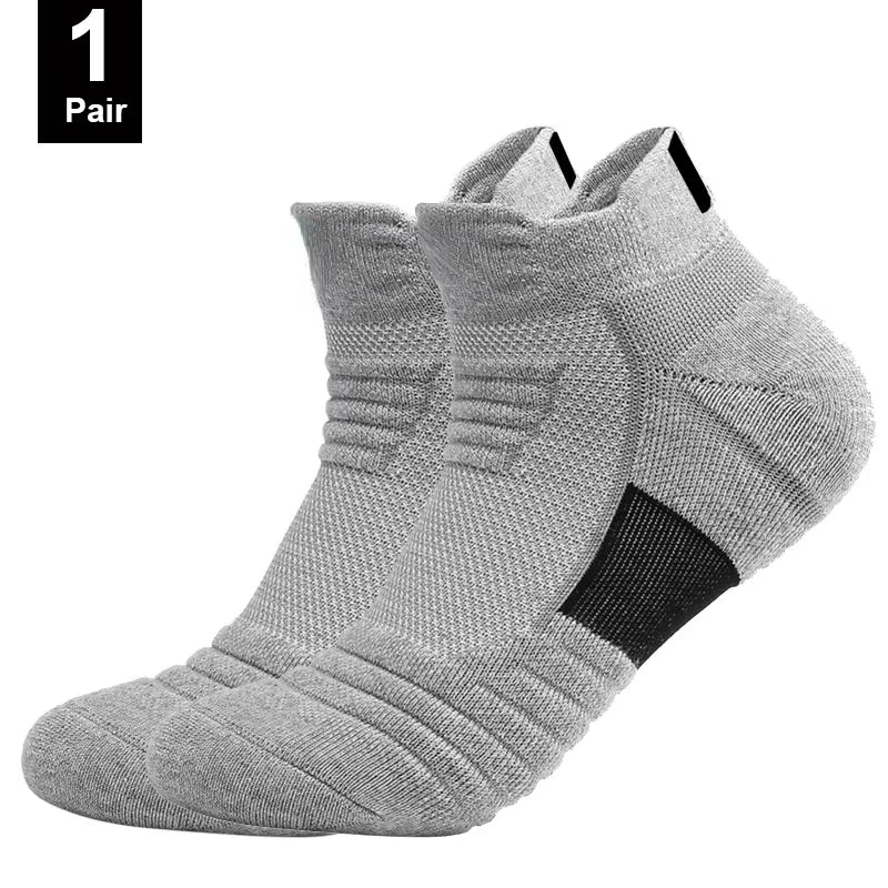 1/3 Paar rutschfeste Fußballsocken für Herren, Baumwollsocken, kurze oder lange Schaftlänge, für Fußball und Basketball, atmungsaktiv und geruchshemmend, Größe 39–45
