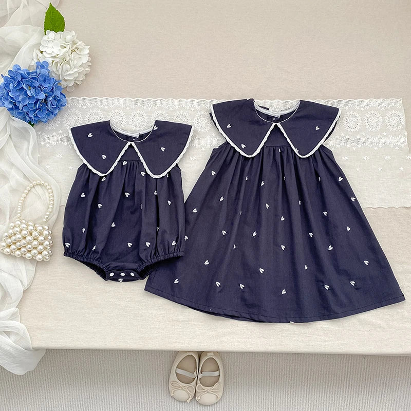 2026 New Summer Newborn Infant Baby Girl Jumpsuit 0-24M Baby Girl Clothing Sleeveless Cotton Heart Print Baby Girl Rompers