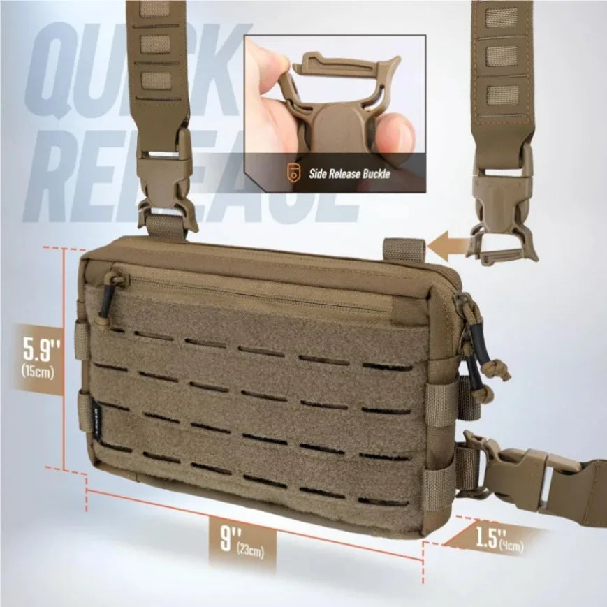 1000D Nylon Pouch Molle Shoulder Fishing Vest Tactical Chest Bag Outdoor Camping Backpack EDC Hiking Hunting Pack