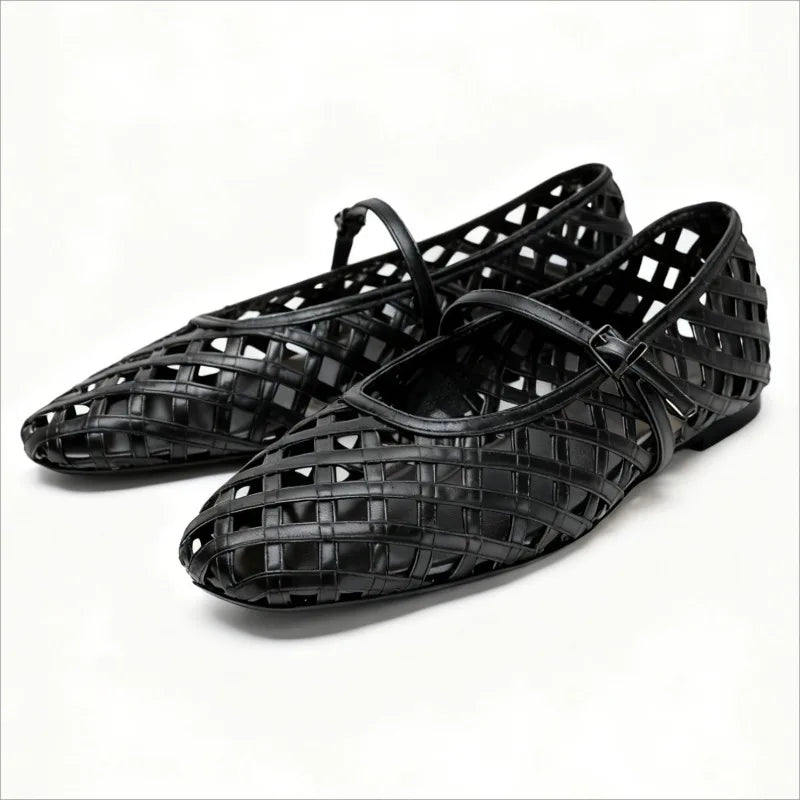 Zapatos de moda para mujer, sandalias de diseñador para mujer, nuevos zapatos casuales de lujo calados, exquisitas sandalias de suela plana, Zapatos