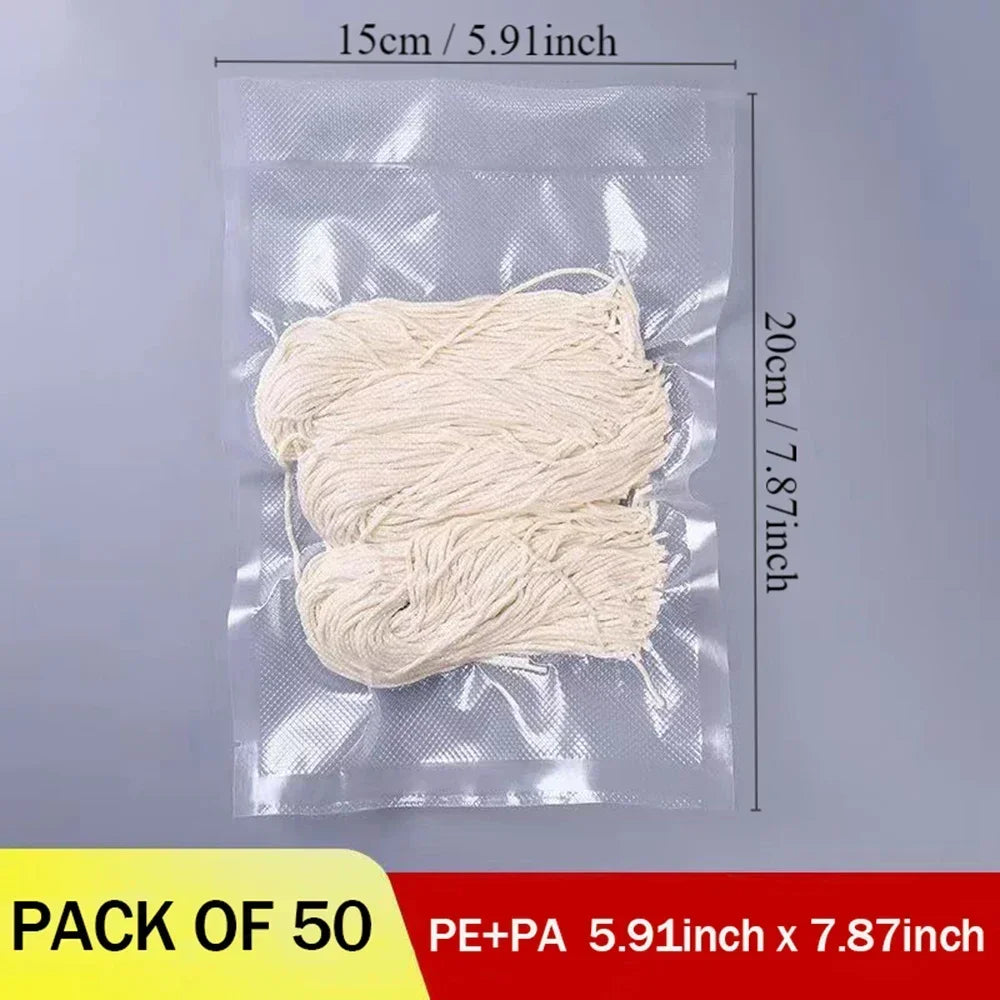 50 Premium Vacuum Sealer Bags, Food Freshness and Storage, Reusable, BPA-Free Vacuum Sealer Storage Bags,Kitchen Organizer