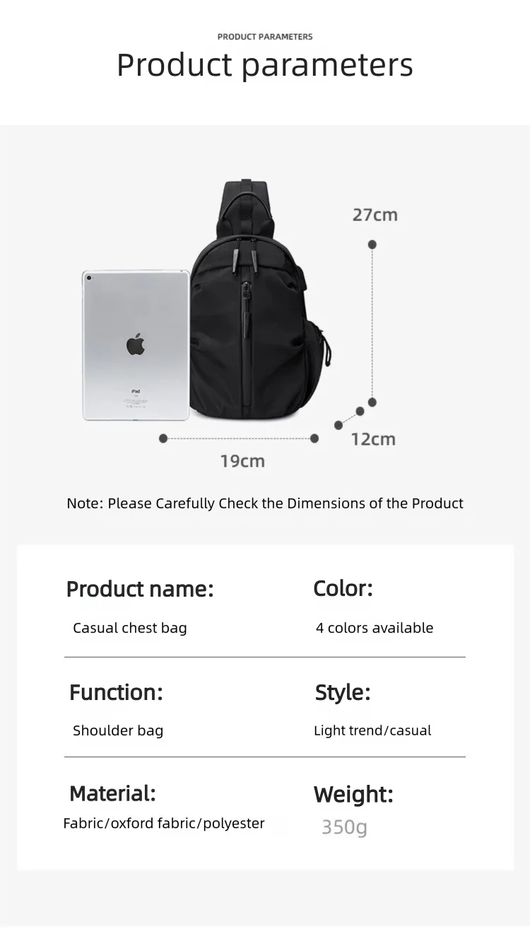 Polyester Sling Bag with Multiple Compartments