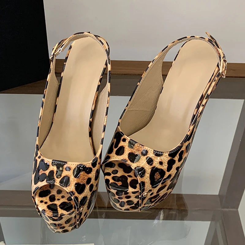 Scarpe peep toe donna Liyke con plateau effetto sughero