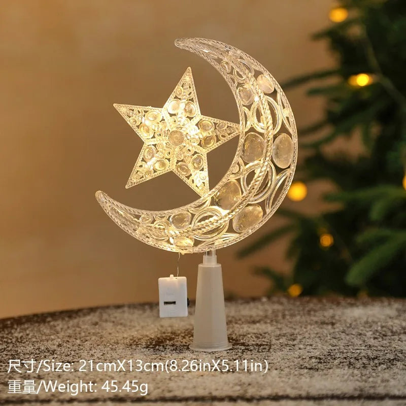 15cm Christmas Tree Decoration Stars Warm White Lights Home Room Decor LED Shining Lamp Xmas Festival TopStar Navidad 1.07in