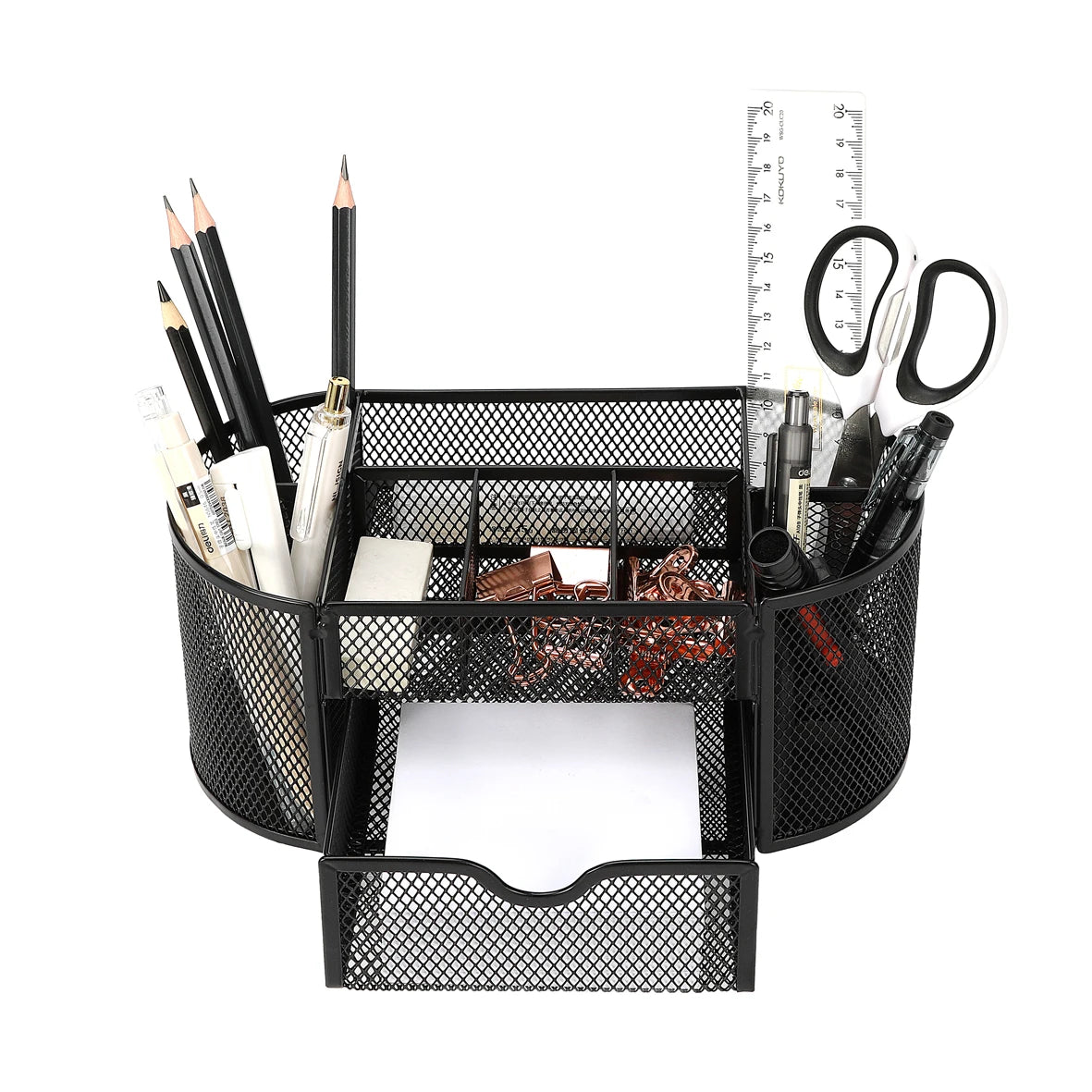 Round Mesh Metal Pen Holder