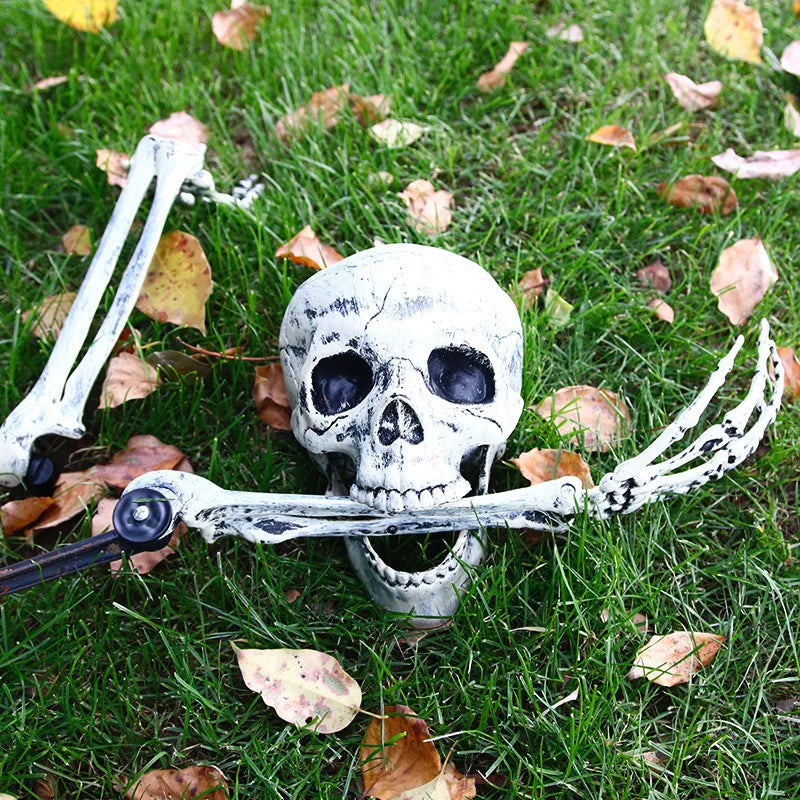 Decoración de Halloween, accesorio de festival fantasma, calavera y mano humana artificial de plástico, decoración para bares y fiestas de disfraces.