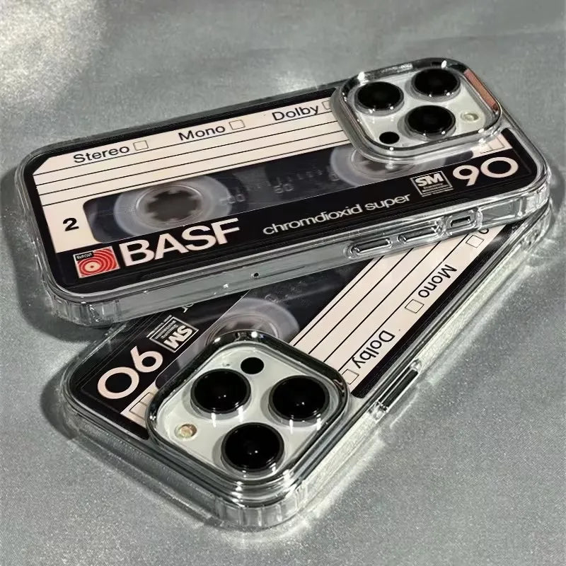 Vintage Cassette Tape Photo Frame Soft Phone Case For iPhone 18 17 16 15 14 13 12 11 Pro Max X XS XR 7 8Plus 16E Shockproof Cove