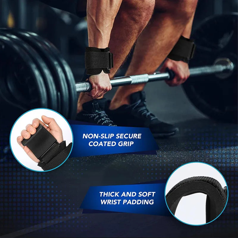 Weightlifting Hook Grips with Wrist Wraps – 2-Piece Options
