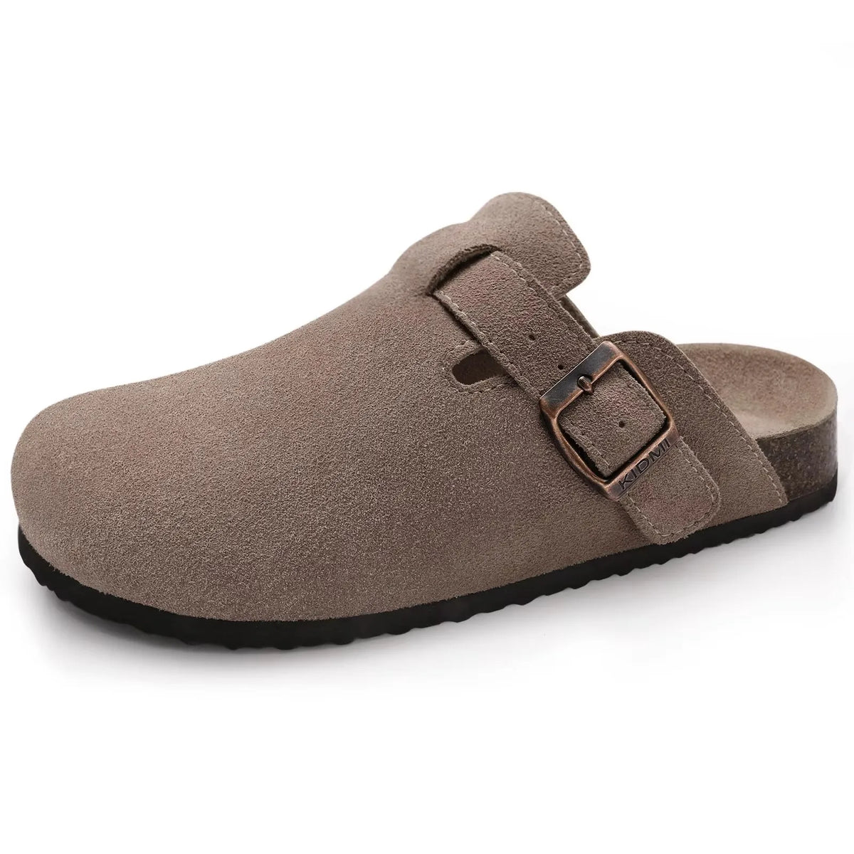 Asgard Women's Cork-Sole Clog Slippers, Fashionable Cow Suede Flat Mules with Adjustable Buckle, Men's Leather Potato Shoes, Beach Sandals