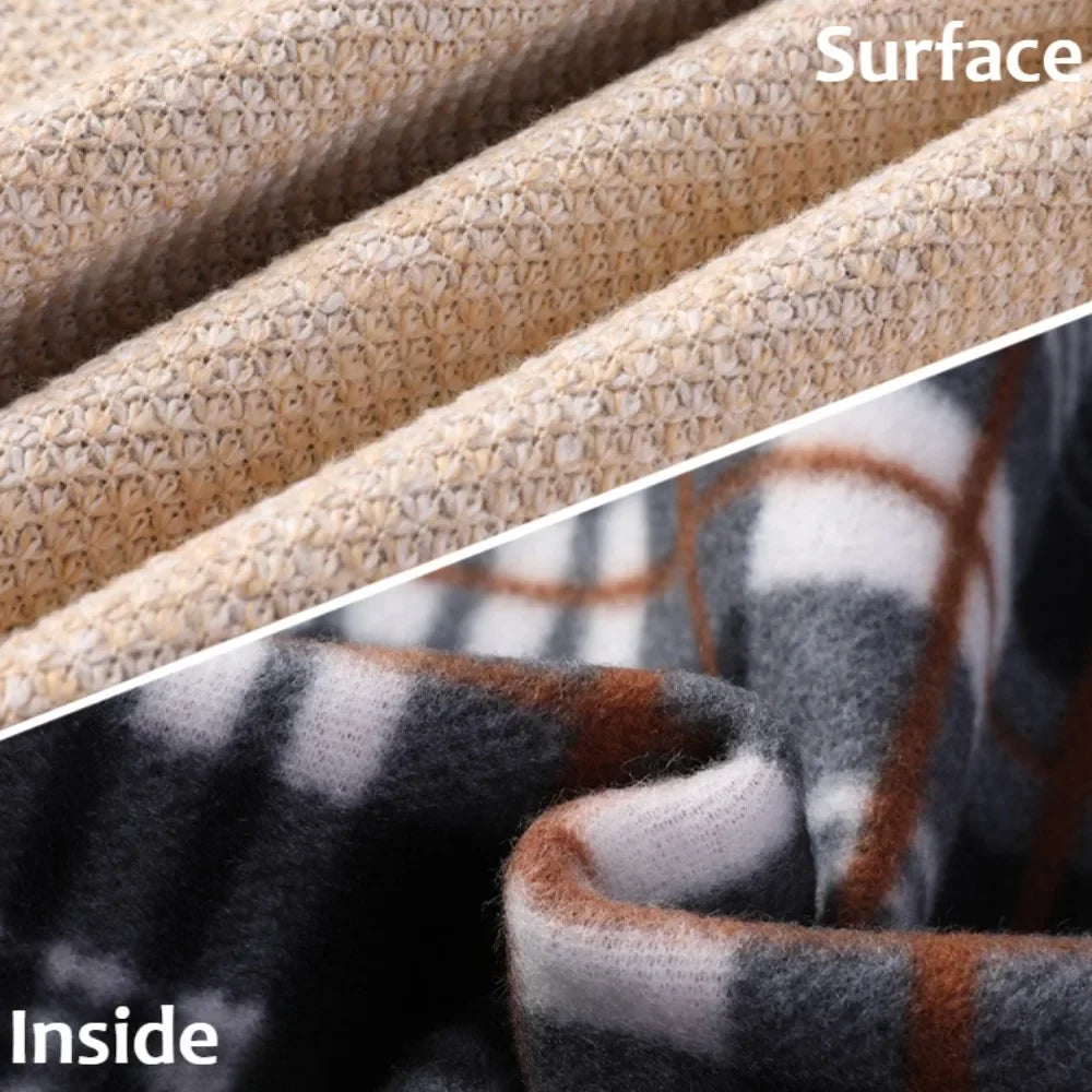Men's Stand-up Collar Knitted Sweater Cardigan Autumn Winter New Thick Blouse Slim Fit Solid Color Sweatercoat Male Jacket