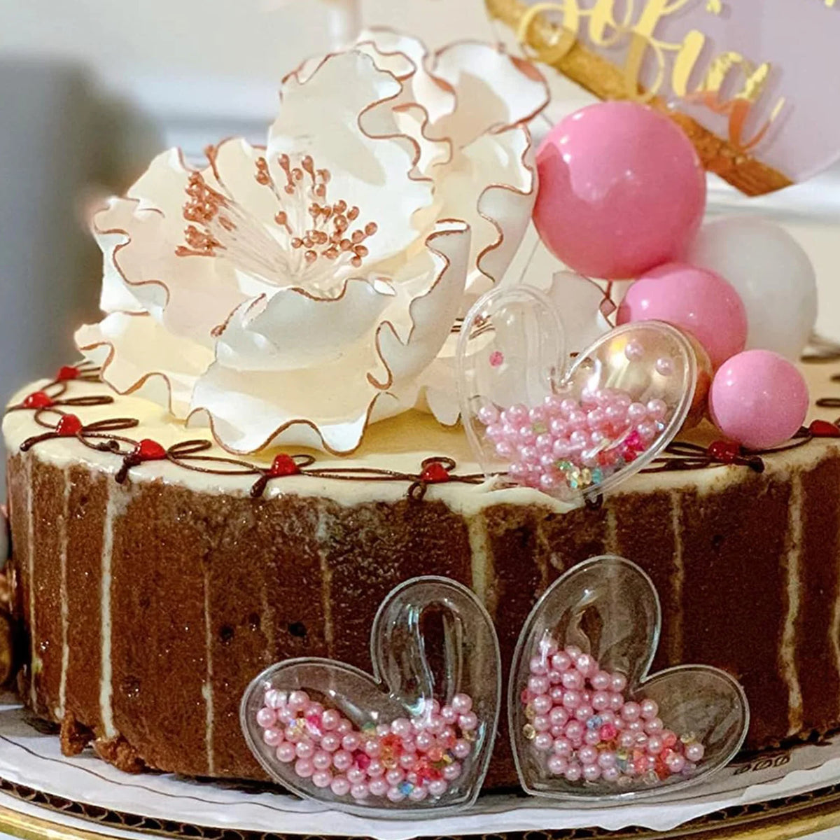 Restards Roségold Happy Birthday Cake Topper Herz Pinke Perlen Cupcake Topper für Mädchen Prinzessinnen-Party Dekorationen Zubehör
