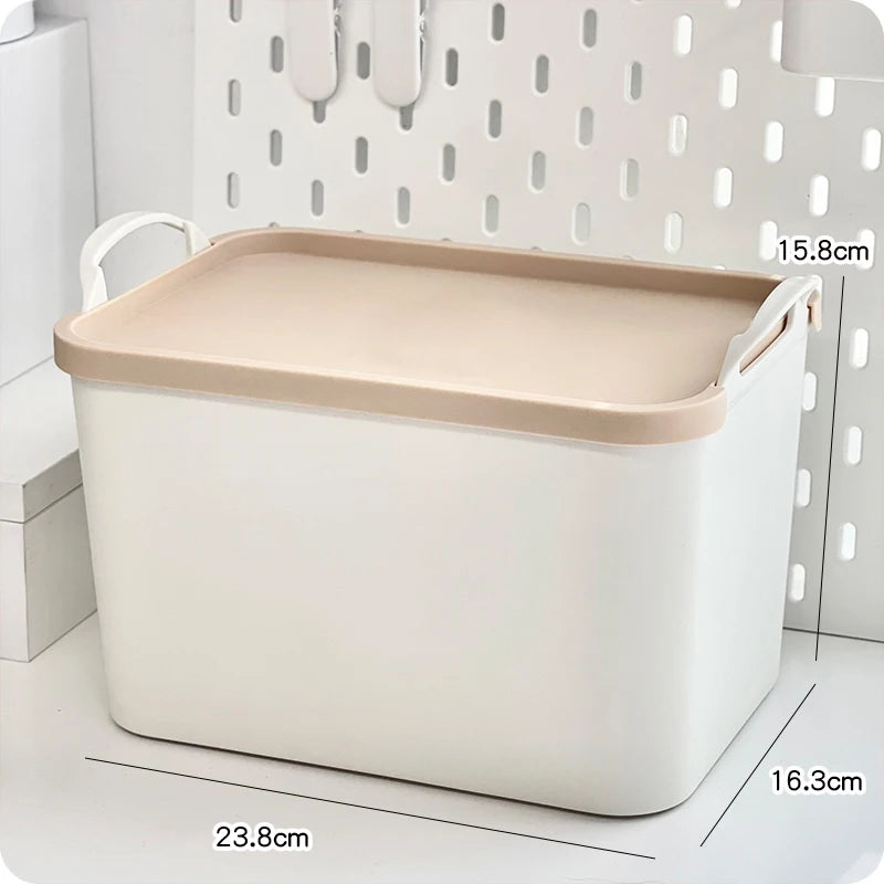 Caja organizadora multifuncional para el hogar con asas, ideal para guardar mantas y otros artículos en el suelo del armario