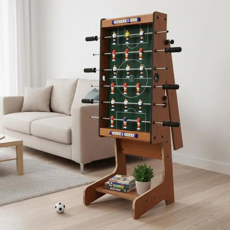 Foosball table Space-saving football table with robust handle 33 x 36 x 109 cm natural