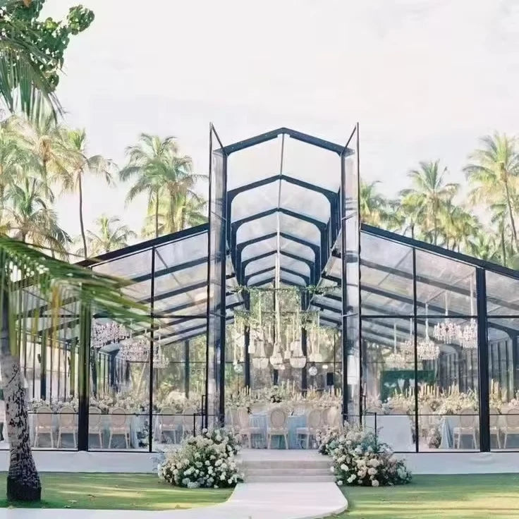 Custom Aluminum Frame Wedding Tent Luxury Transparent Event Pavilion For Hotel Resort Outdoor Venue Party Exhibition Rental