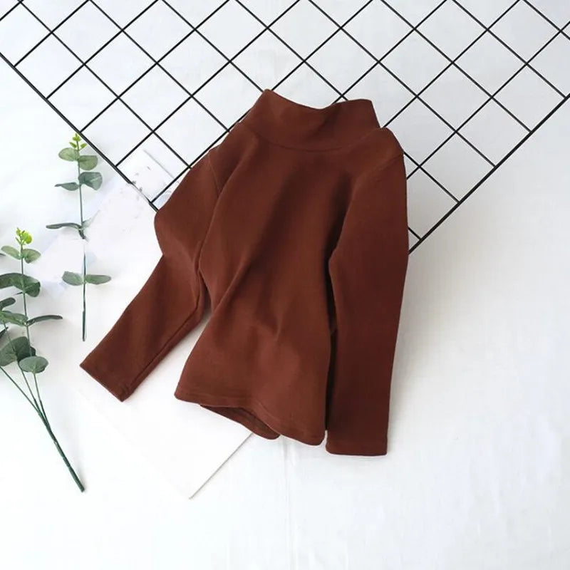 Kids’ Cotton Long-Sleeve Turtleneck Top
