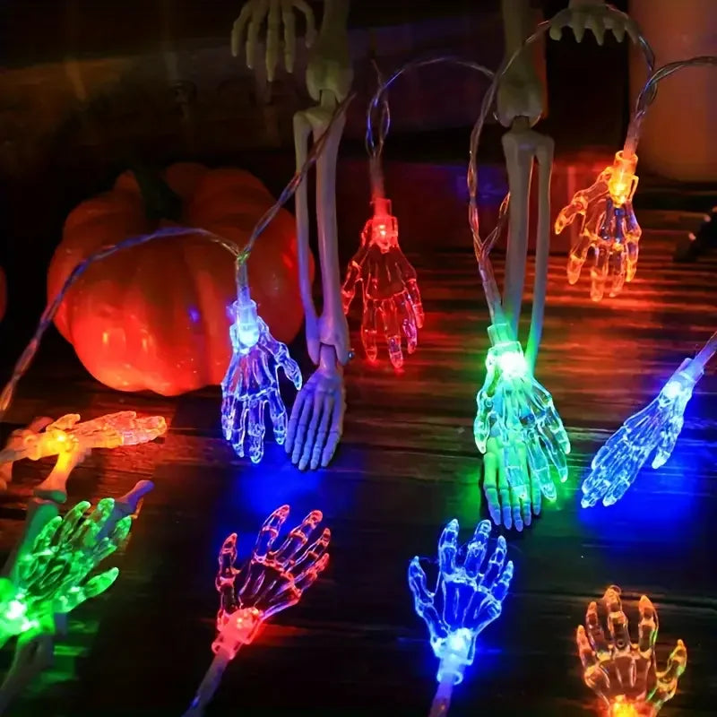 1 unidad de luces LED de manos fantasma, a pilas, multicolor, para decorar interiores y exteriores, patios y fiestas de Halloween