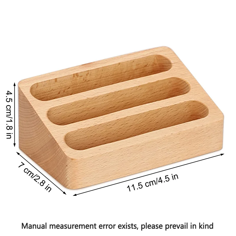 Wooden Desktop Business Card Holder and Organizer
