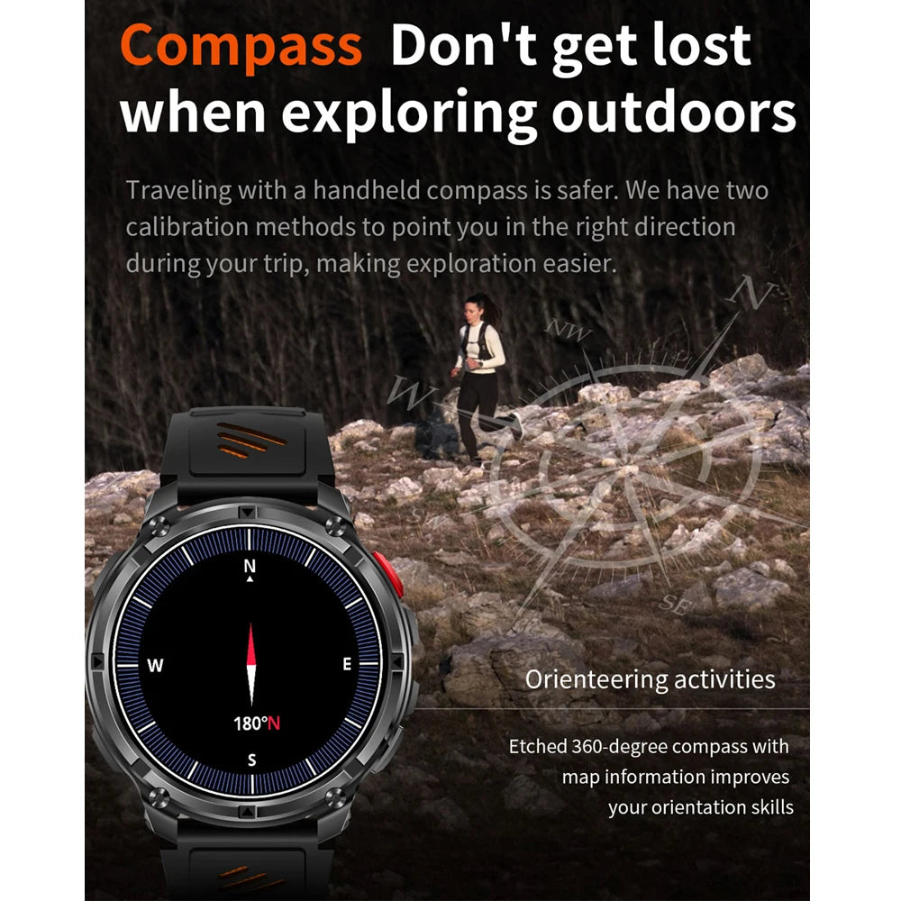Smartwatch outdoor AMOLED da 1,7″ con chiamate Bluetooth