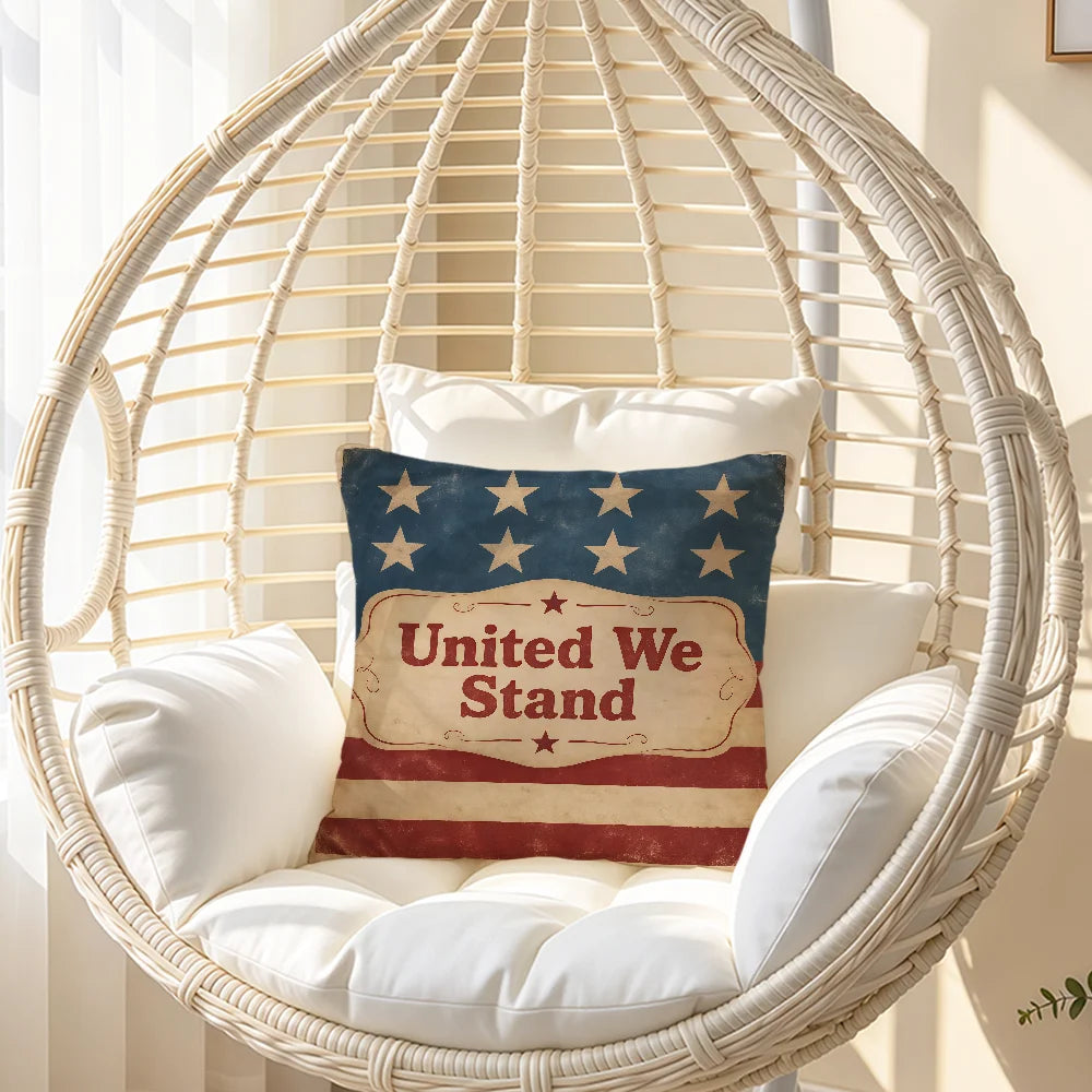 Funda de cojín de la bandera estadounidense «Una nación bajo Dios», funda de almohada suave de doble cara para sofá, decoración para el hogar, sala de estar y cama, club, hogar, regalo