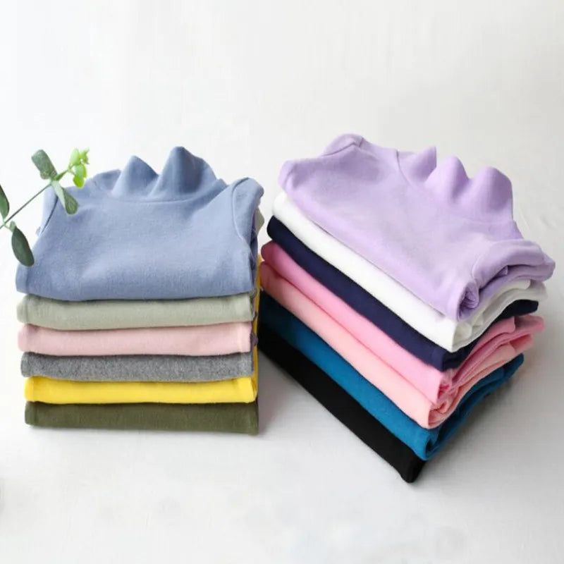 Kids’ Cotton Long-Sleeve Turtleneck Top