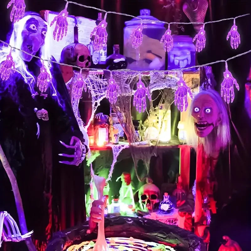 1 unidad de luces LED de manos fantasma, a pilas, multicolor, para decorar interiores y exteriores, patios y fiestas de Halloween