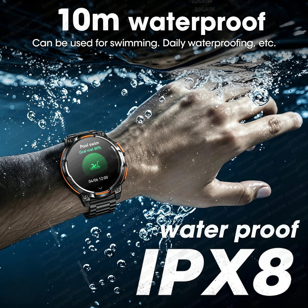 New Outdoor GPS Map Built-in 1200mAh Battery Smart Watch Compass Chat-GPT Bluetooth Call IPX8 Waterproof Sports Men Smartwatches