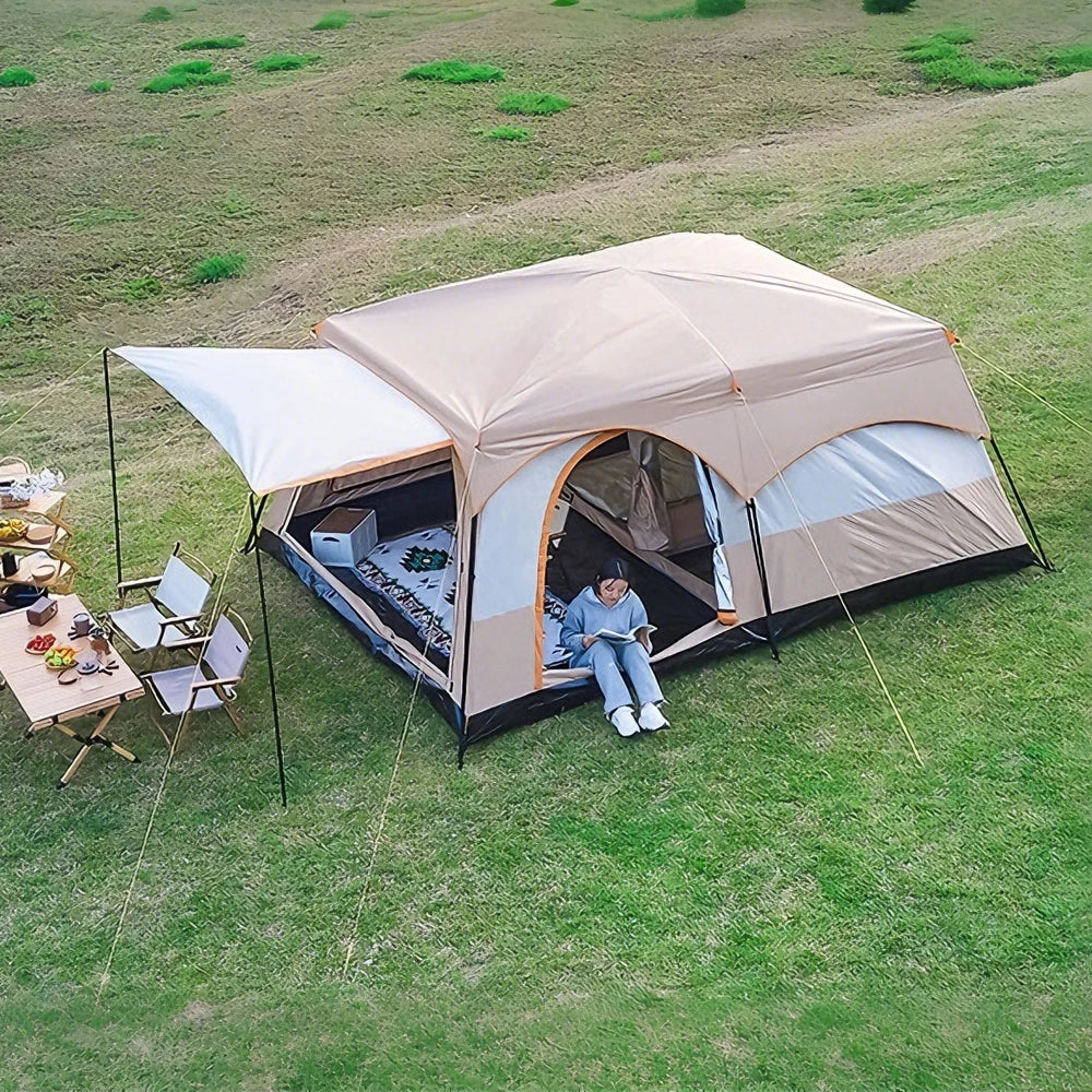 Double-Layer Family Camping Tent for 3–4 People