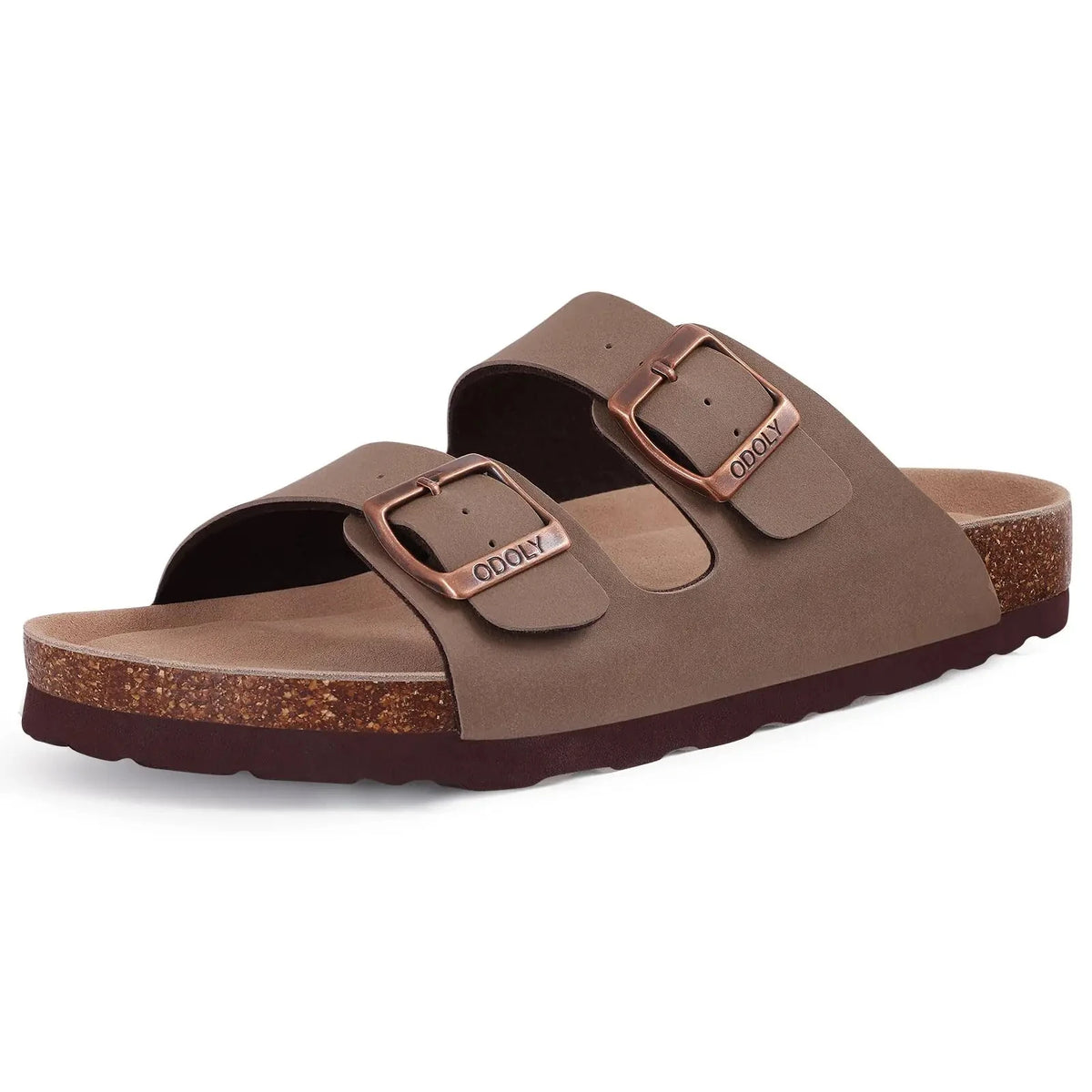 Asgard Women's Cork-Sole Clog Slippers, Fashionable Cow Suede Flat Mules with Adjustable Buckle, Men's Leather Potato Shoes, Beach Sandals