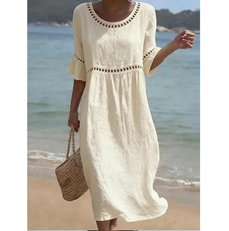Abito midi da donna a linea A con maniche ampie