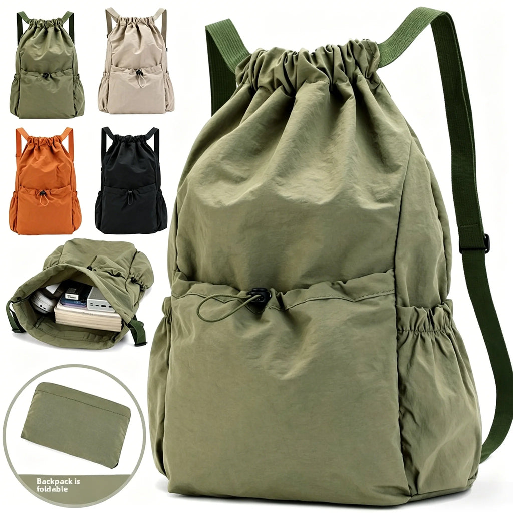 Sac à dos à cordon léger et tendance : sac de sport imperméable à grande capacité pour l'école, les livres, les activités de plein air, les voyages