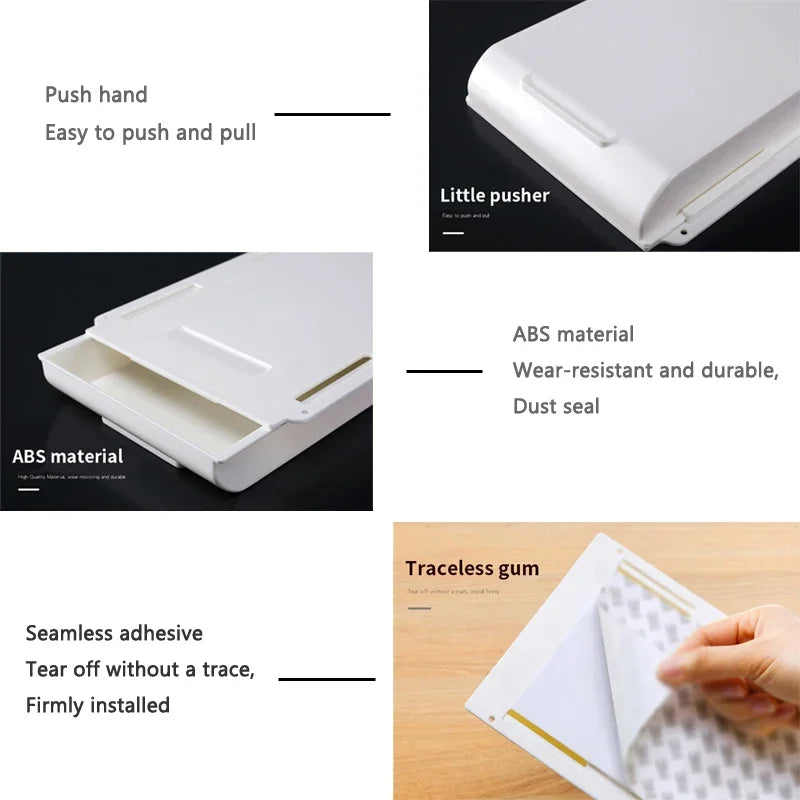 Self-Adhesive Under-Desk Storage Drawer