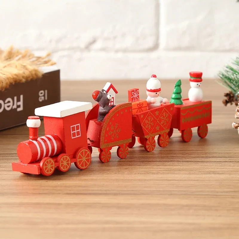 1Pcs Wooden Mini Train Christmas Decoration Reindeer Snowflake Decor for Home Decor Xmas Tree Hanging Navidad New Year 2026 Gift