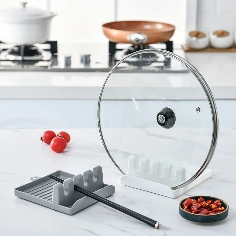 Kitchen Utensil Holder, Fork and Spatula Rack, Shelf Organizer, Plastic Chopstick Holder, Non-Slip Spoon Rest