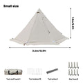 PAKICETUS Tipi Hot Tent Stove Jack Snow Skirt 2-4 Person 4 Season Backpacking Tent 5.24-7.21ft Standing Height Bushcraft Winter Camping Hiking