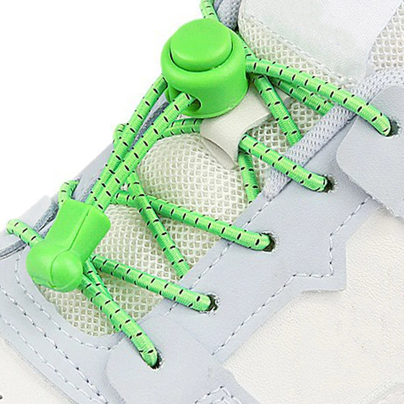 1 kit de lacets élastiques à bouton poussoir, extensibles et sans nœuds, pour chaussures de course, baskets et chaussures de sport, adultes et enfants