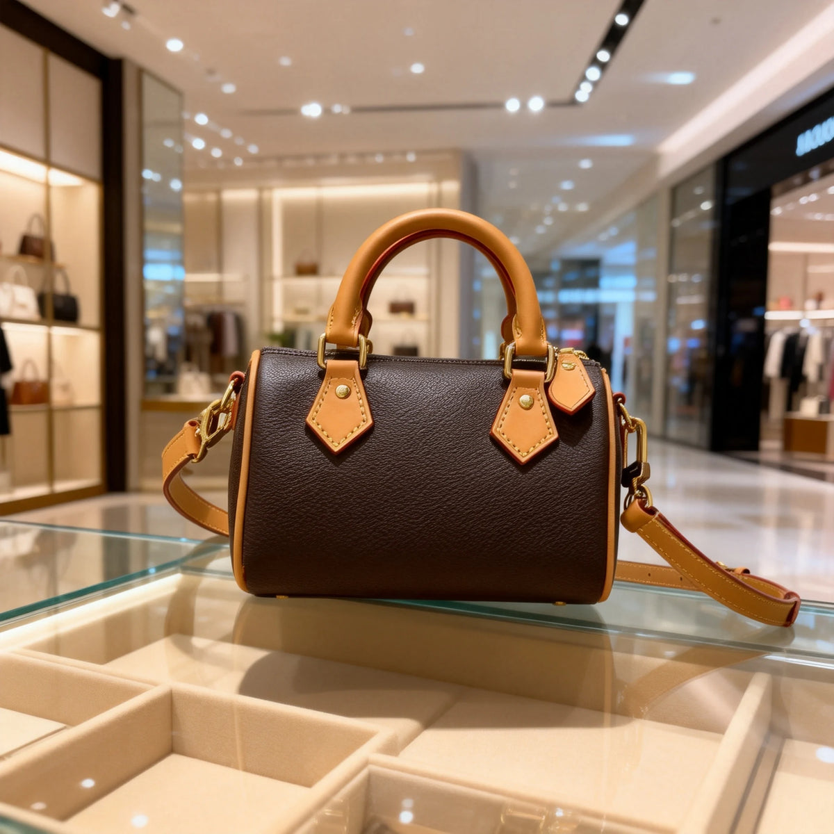 Women Mini Vintage Boston Handbag Top Handle Cylinder Crossbody Bag Detachable Wide Strap Luxury Faux Leather Zipper Daily Purse