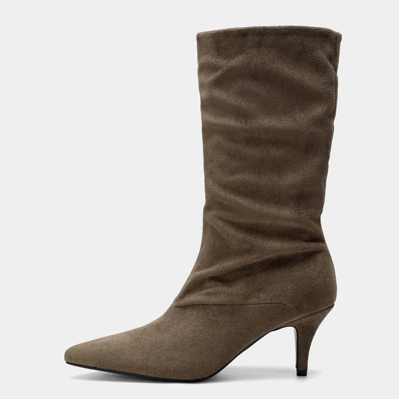 Stivaletti donna Liyke effetto suede con gambale morbido