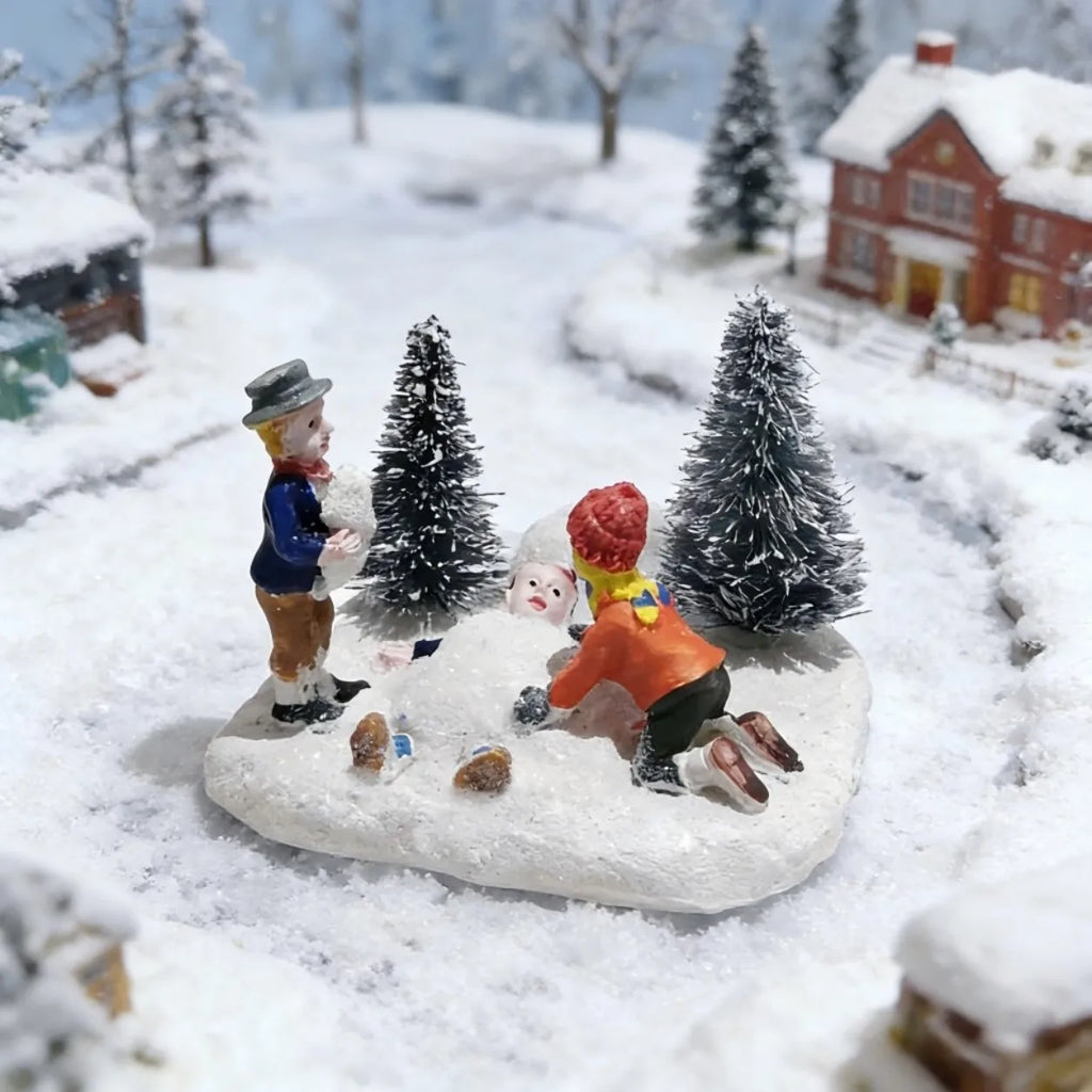Weihnungsdorf-Set-Zubehör, Spielzeugfiguren für Kinder, sammelbare Modellbaufahrzeuge und -figuren, Dekoration für den Kamin zu Hause, Weihnachtsdekoration
