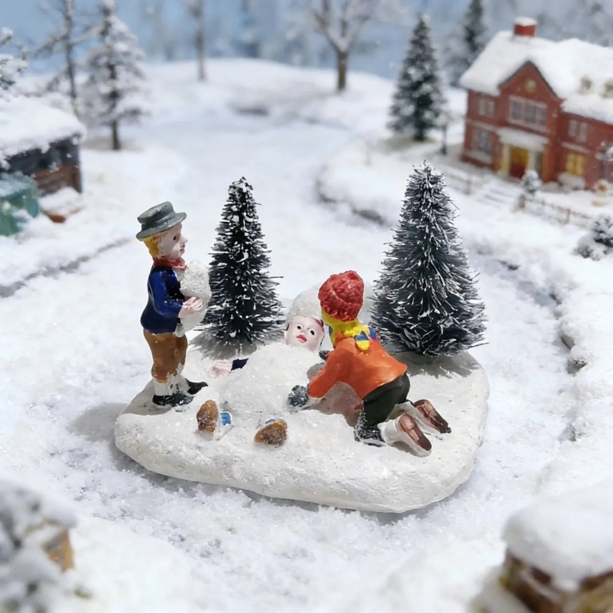 Weihnungsdorf-Set-Zubehör, Spielzeugfiguren für Kinder, sammelbare Modellbaufahrzeuge und -figuren, Dekoration für den Kamin zu Hause, Weihnachtsdekoration