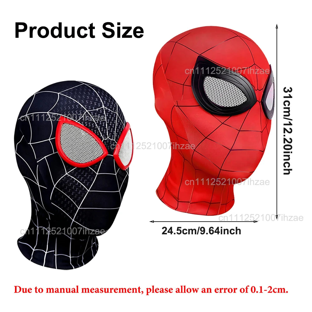 1/2 Stück Spiderman-Atemschutzmasken, hoch elastische Maske mit lustigen Spinnenaugen, für Erwachsene und Kinder, Cosplay, Party, Halloween-Kostümzubehör
