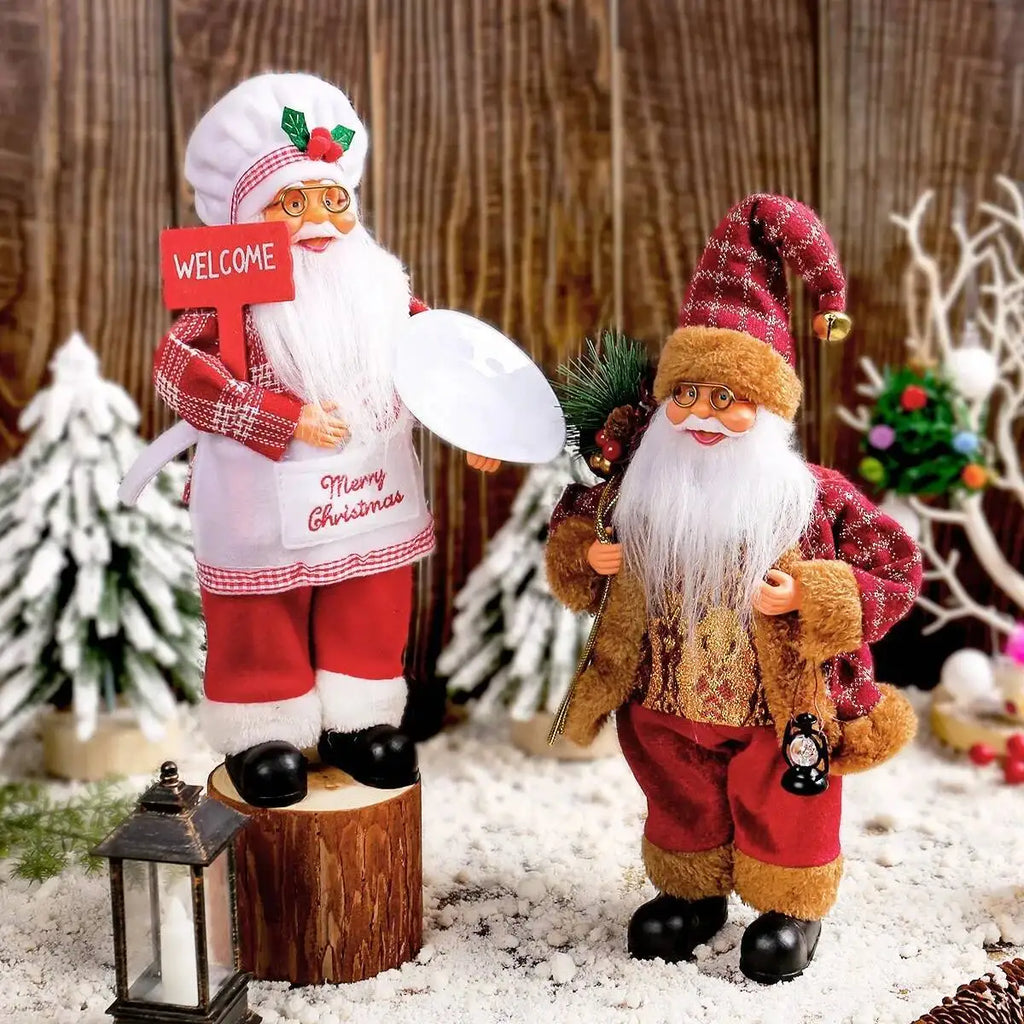 2025 Giant 30cm Christmas Santa Claus Plush Doll Decoration Navidad Party Decor Outdoor Garden Home Xmas Ornaments New Year Gift