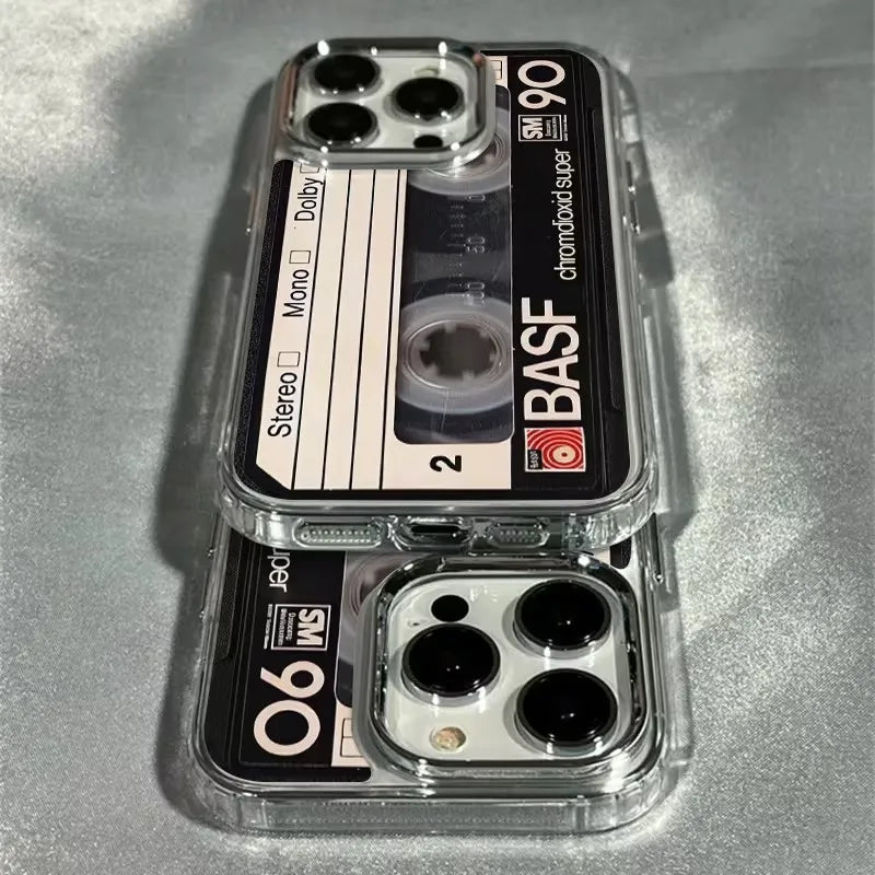 Vintage Cassette Tape Photo Frame Soft Phone Case For iPhone 18 17 16 15 14 13 12 11 Pro Max X XS XR 7 8Plus 16E Shockproof Cove