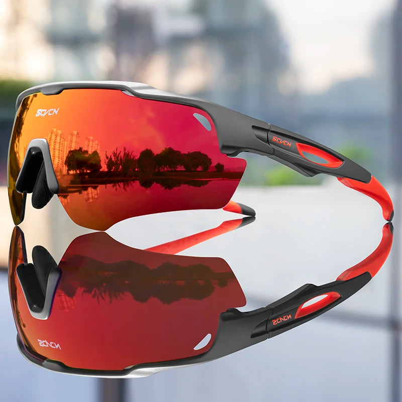 Gafas de ciclismo SCVCN para hombre y mujer, gafas de bicicleta de montaña MTB UV400 polarizadas, protección para pesca, fotocromáticas y deportivas