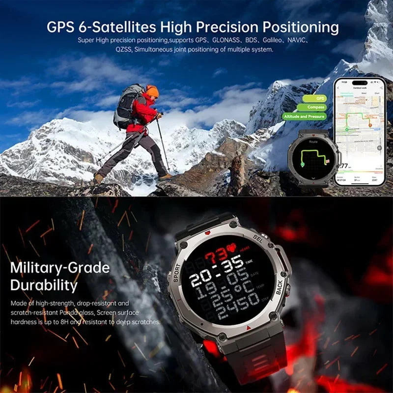 GPS Outdoor Smartwatch with Compass and Altimeter