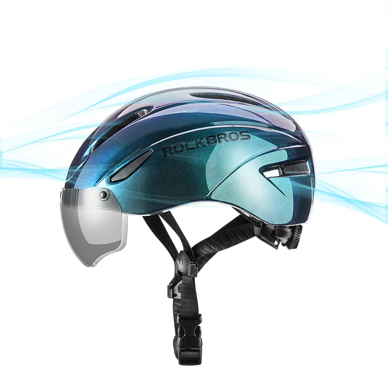 Casco de bicicleta ROCKBROS con luz LED recargable, casco de ciclismo para montaña y carretera, casco deportivo seguro para hombre