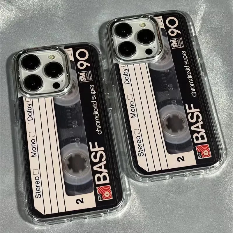 Vintage Cassette Tape Photo Frame Soft Phone Case For iPhone 18 17 16 15 14 13 12 11 Pro Max X XS XR 7 8Plus 16E Shockproof Cove