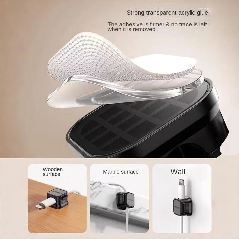 Magnetic Cable Clips for Desk, 3- or 6-Piece Set