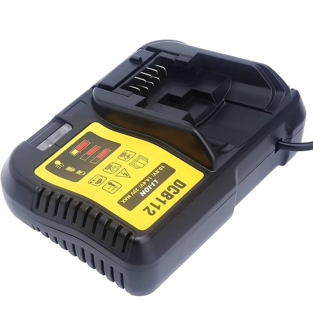 DCB112 Ersatzladegerät für Dewalt 12V/20V Akku-Ladegerät kompatibel mit Dewalt 12V/20V Max Akku DCB200 DCB203 DCB125 DCB107