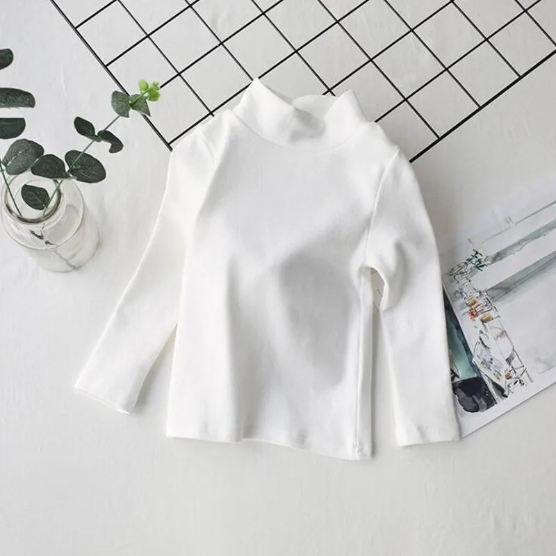 Kids’ Cotton Long-Sleeve Turtleneck Top